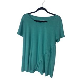 Soft Surroundings Teal Asymmetrical Tunic Top Size L